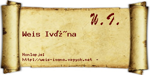 Weis Ivána névjegykártya